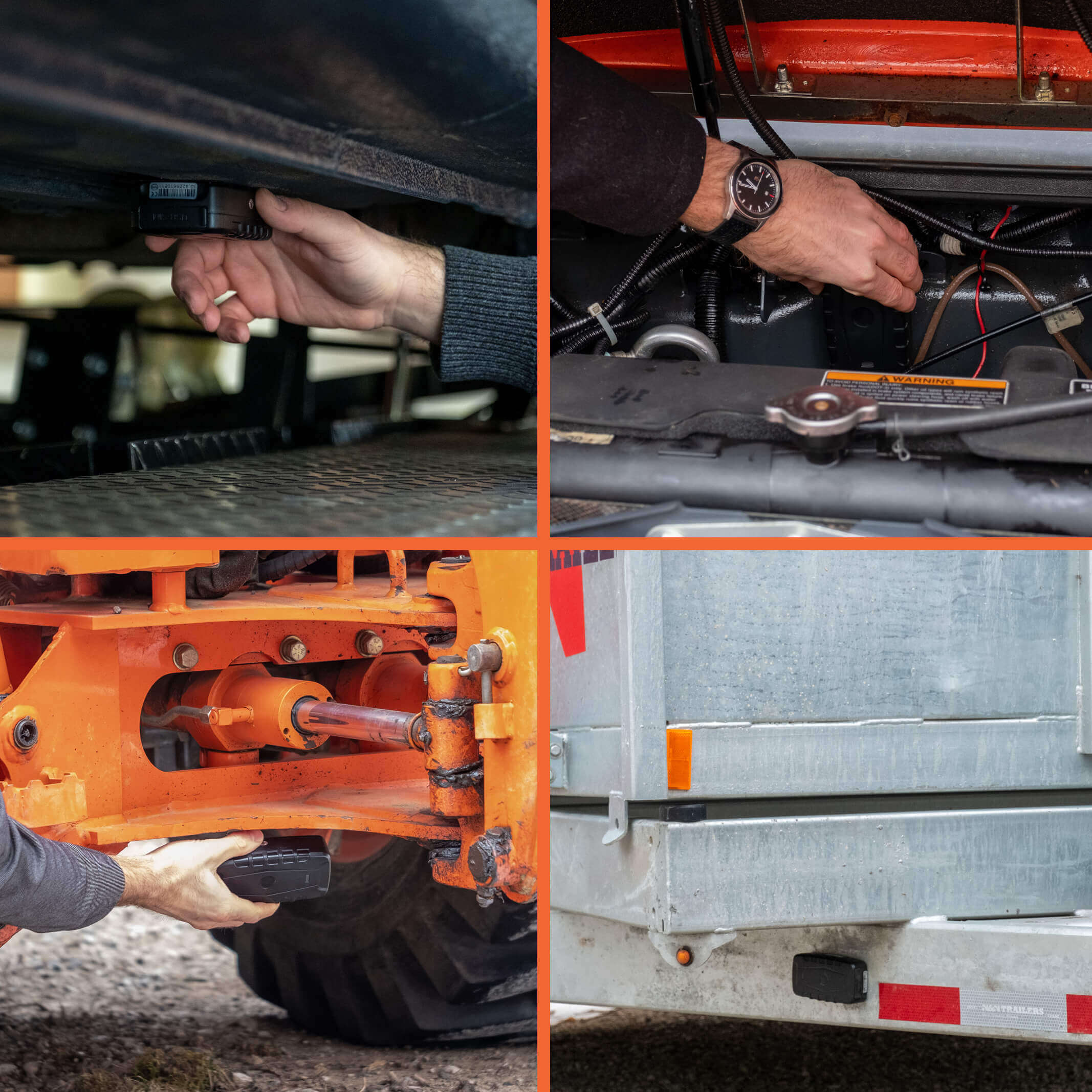 Magnetic GPS tracker being installed on various vehicles