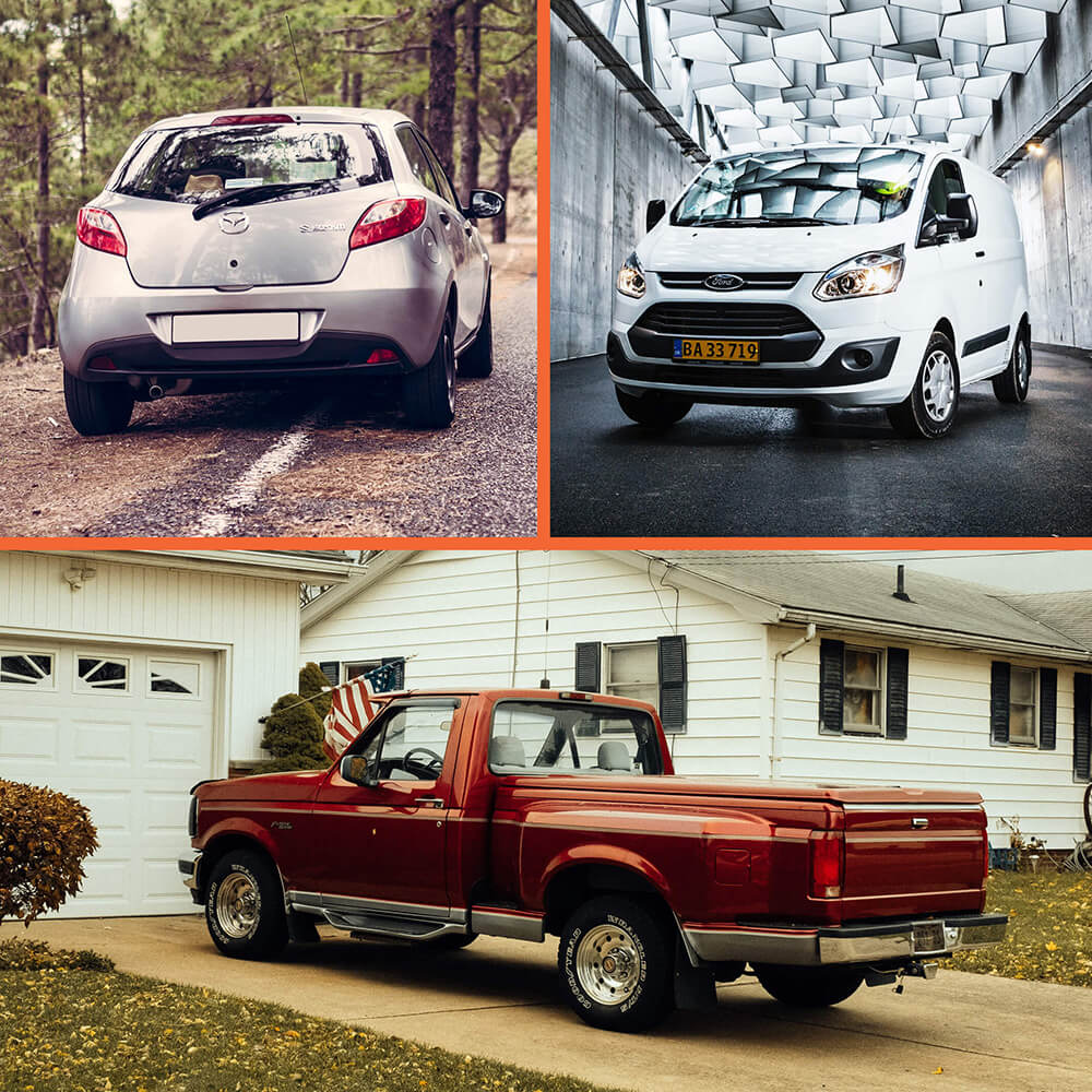 Various vehicle types that work with the OBD Plug-in GPS tracker
